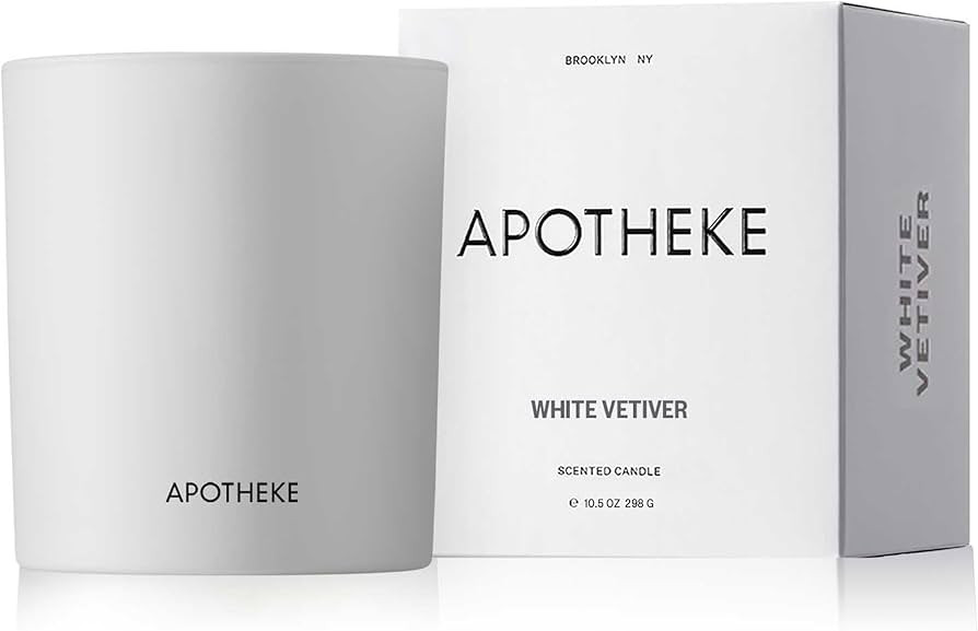 Apotheke Luxury Scented Candles for Home, White Vetiver - Aromatherapy Jar Candle with Soy Wax Bl... | Amazon (US)