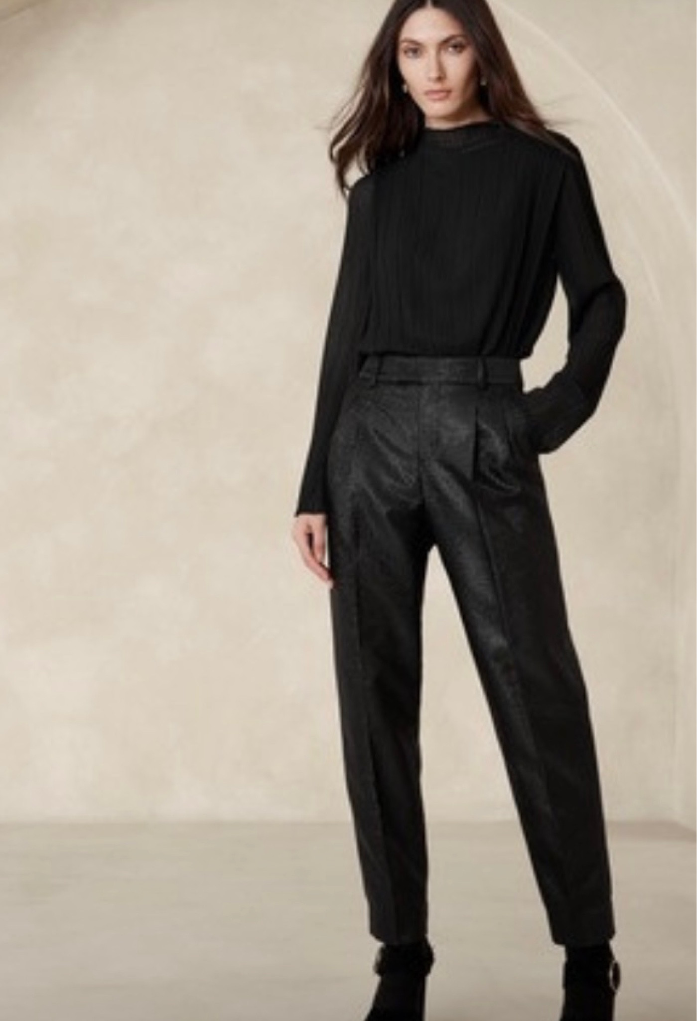 Workwear. Sweaters. Pants. Trousers. Holiday outfit. Pleated skirt. Heels. Booties. Jeans. Coats. Banana Republic. 

#LTKover40 #LTKsalealert #LTKshoecrush