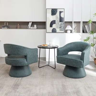 Kiersten Faux Leather Swivel Barrel Chair | Wayfair North America