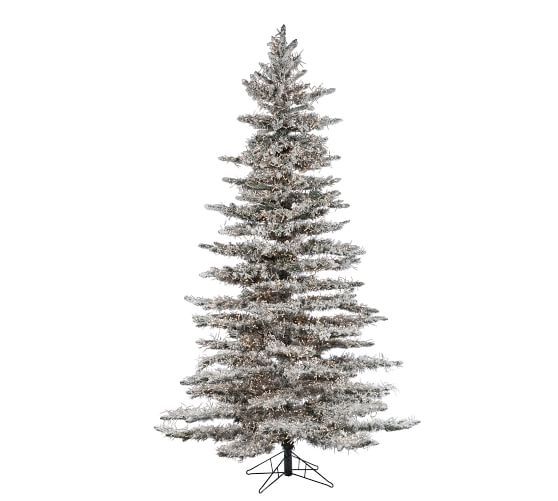 Pre-Lit LED Flocked Wyoming Pine Artificial Christmas Tree | Pottery Barn (US)