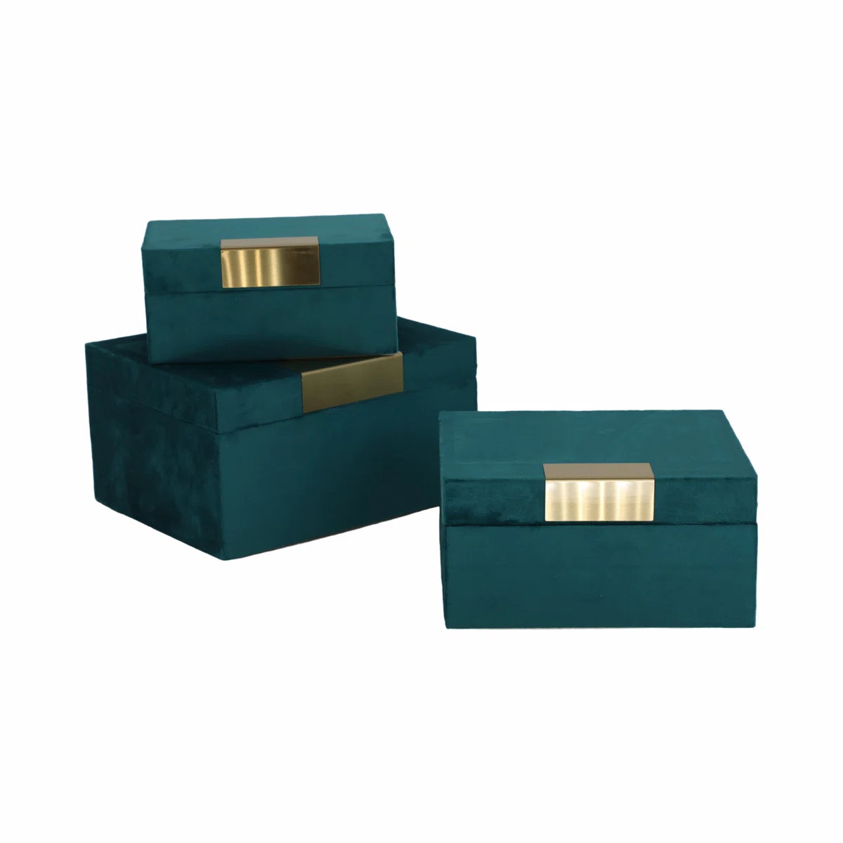 Statement Decorative Storage Boxes with Hinged Lid - Set of 3 Jewelry Organizer or Memory Box for... | Wayfair North America