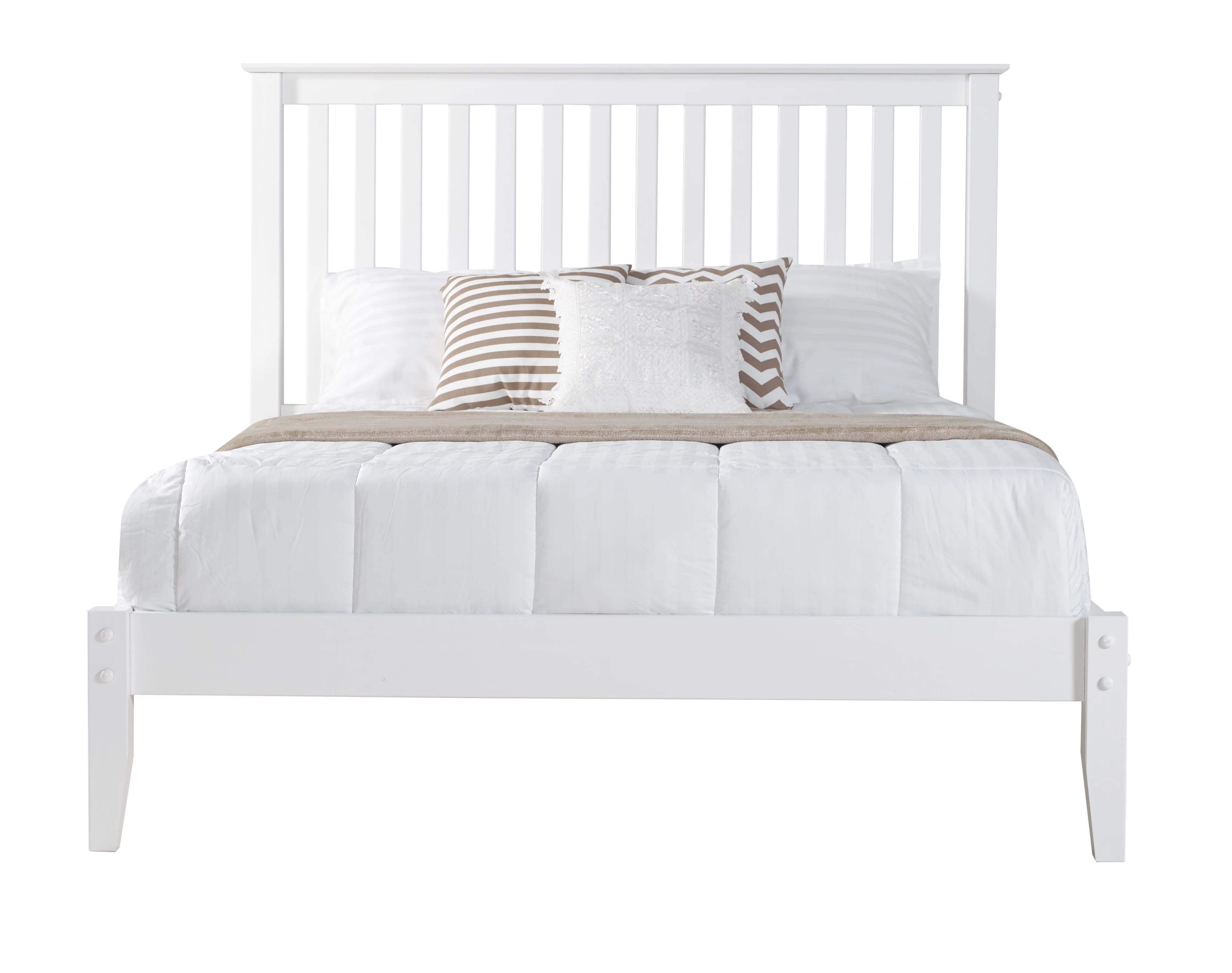 Mission Style Queen Size Platform Bed - White Finish | Walmart (US)