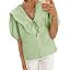 Cicy Bell Womens Peter Pan Collar Button Down Shirts Puff Short Sleeve Summer Casual Eyelet Tops ... | Amazon (US)