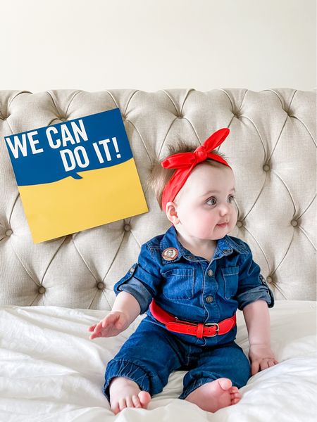 I loved this Halloween costume because we were able to reuse the denim jumpsuit as an outfit! 

Rosie the riveter, baby Halloween costume, Halloween ideas, costume ideas, easy costume

#LTKHalloween #LTKbaby #LTKSeasonal