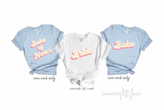 Brides Babes Shirts Babe of Honor T-shirts Retro | Etsy | Etsy (US)