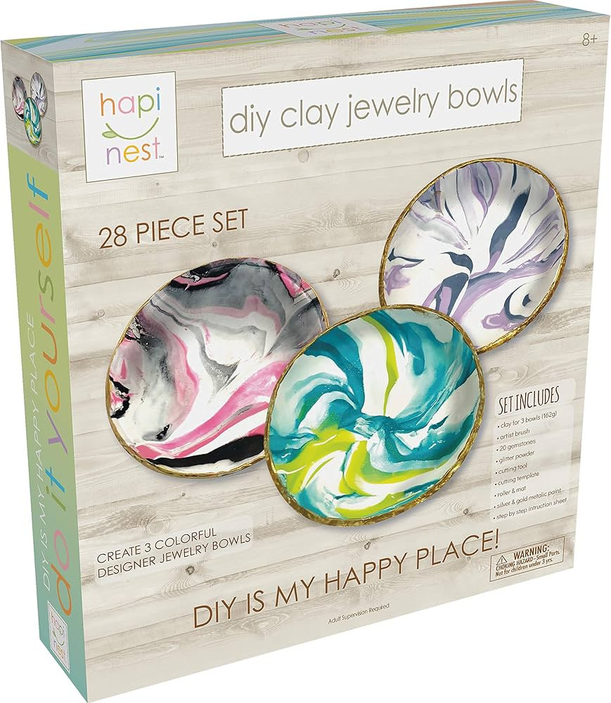 Hapinest DIY Clay Jewelry Dish Arts and Crafts Kit Gifts for Girls Kids Ages 8 9 10 11 12 Years O... | Amazon (US)