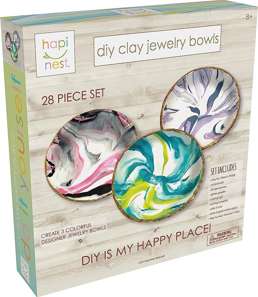 Hapinest DIY Clay Jewelry Dish Arts and Crafts Kit Gifts for Girls Kids Ages 8 9 10 11 12 Years O... | Amazon (US)