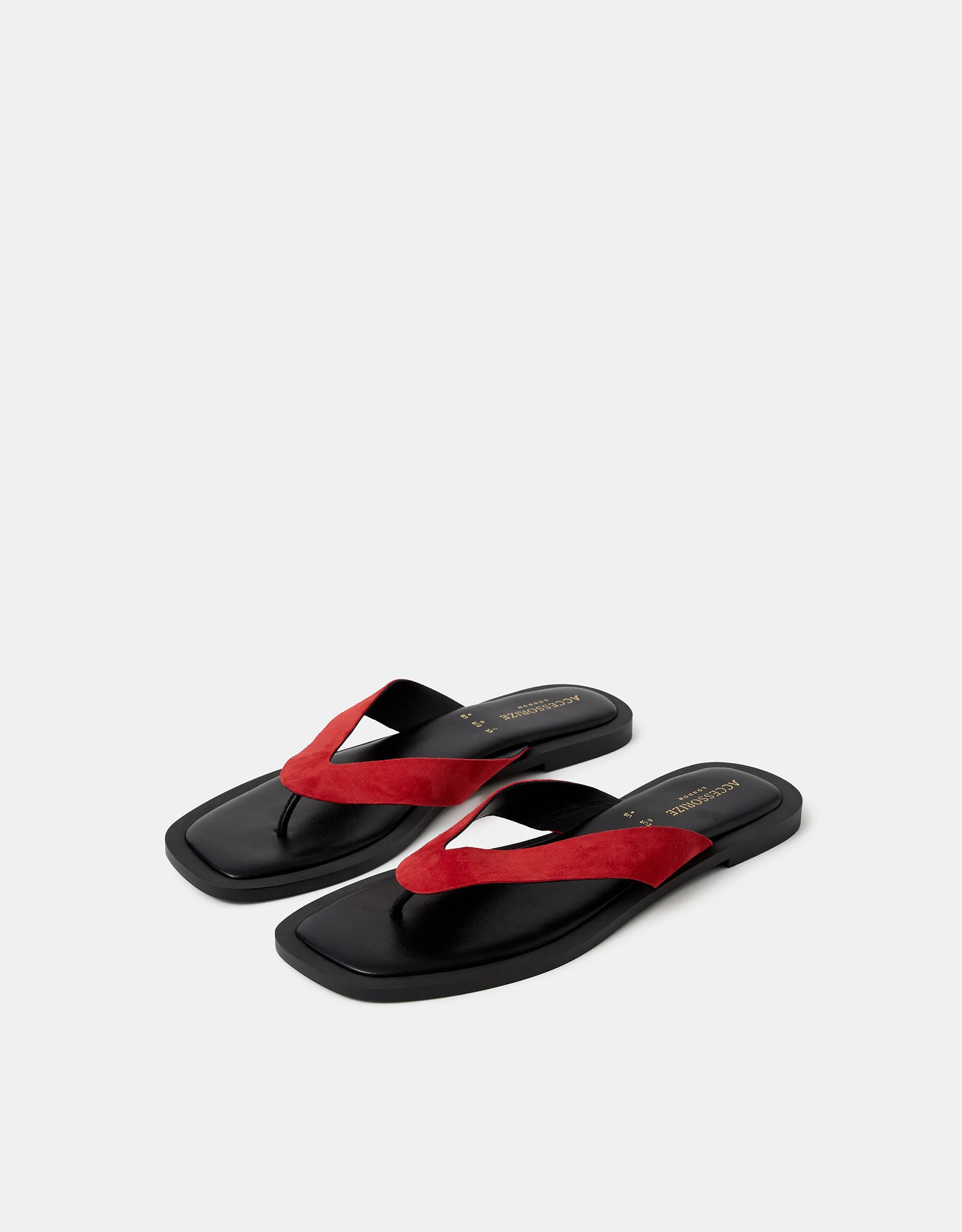 Suede Flip Flop Sandals Red | Accessorize (Global)