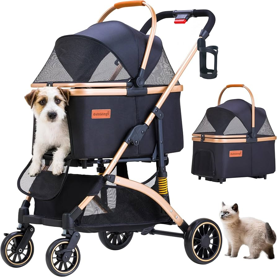 Pet Stroller for Small Medium Dogs, Lightweight Small Dog Stroller for Dogs Cats with 6 Shock Abs... | Amazon (US)