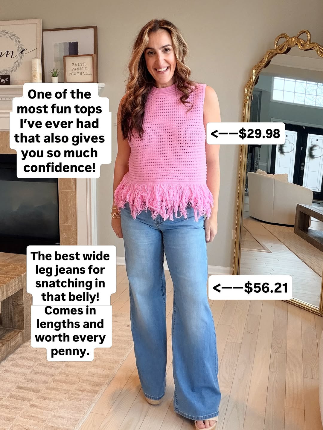 Wearing a medium in all. Jeans are tts. #springoutfit #cuteoutfit #midsizeoutfit 

 #LTKootd #LTKOver40 #LTKMidsize