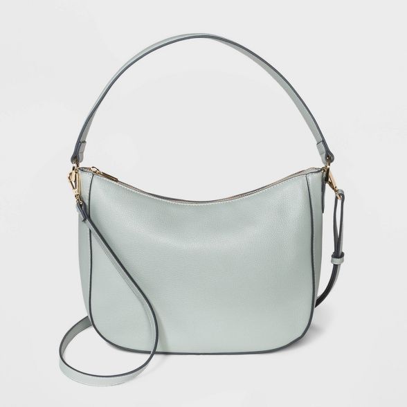 Zip Closure Shoulder Bag - A New Day™ Gray Green | Target