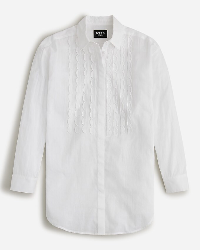 Collection limited-edition sheer scalloped tuxedo shirt in cotton voile | J. Crew US