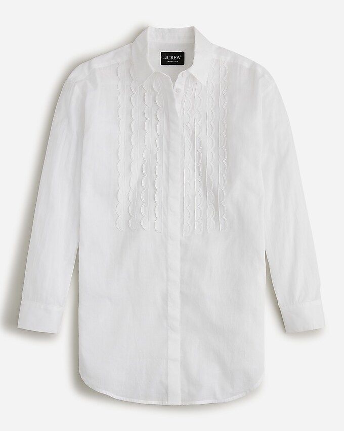 Collection limited-edition sheer scalloped tuxedo shirt in cotton voile | J.Crew US