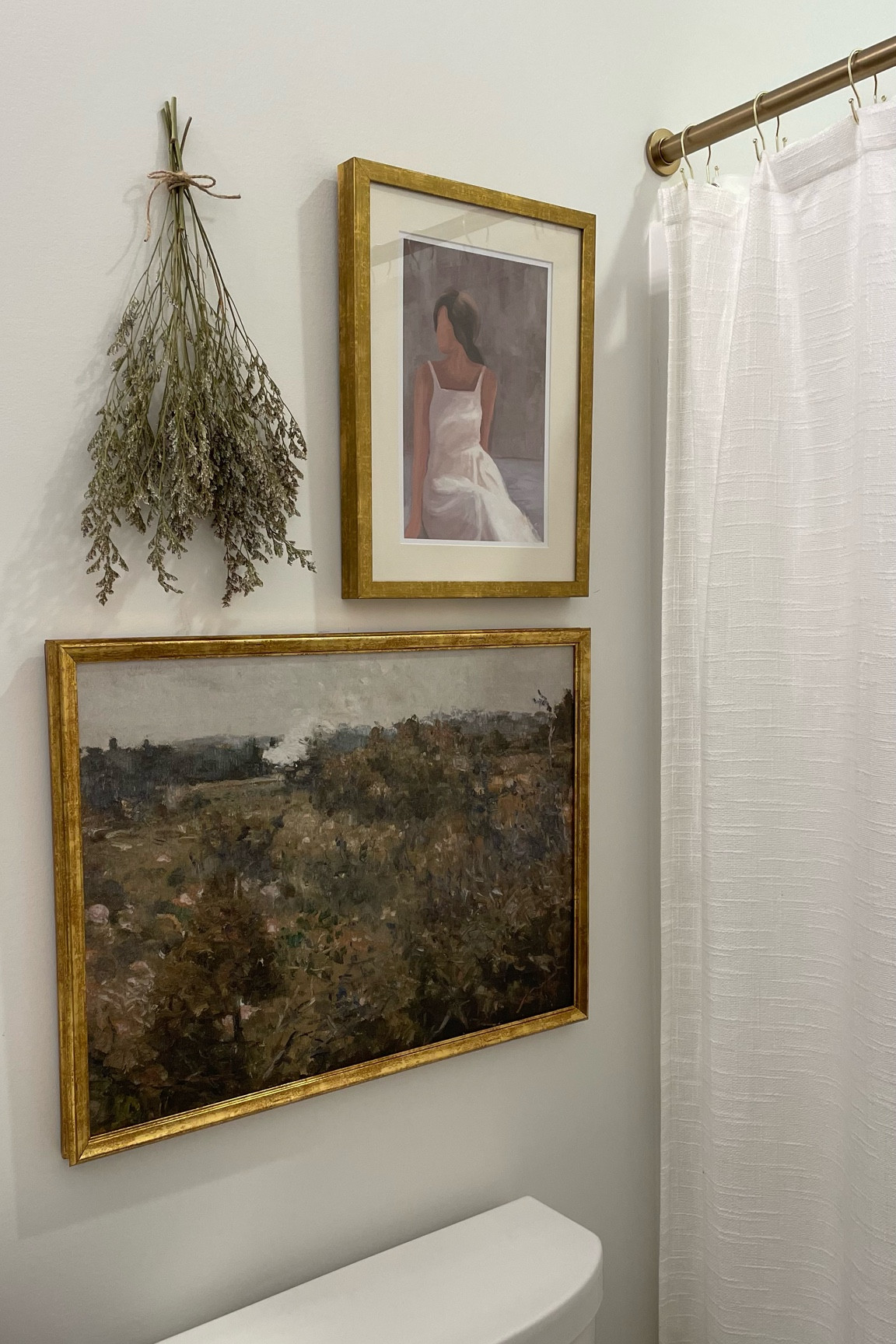 wall art for our guest bathroom ✨ gold home accents | bathroom design ideas | minimalist home | vintage artwork

#LTKfamily #LTKhome #LTKstyletip