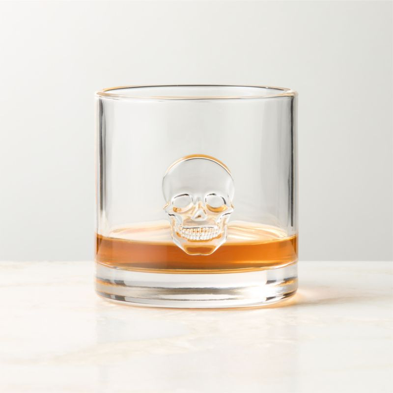 Skull Embossed Double Old-Fashioned Glass | CB2 | CB2