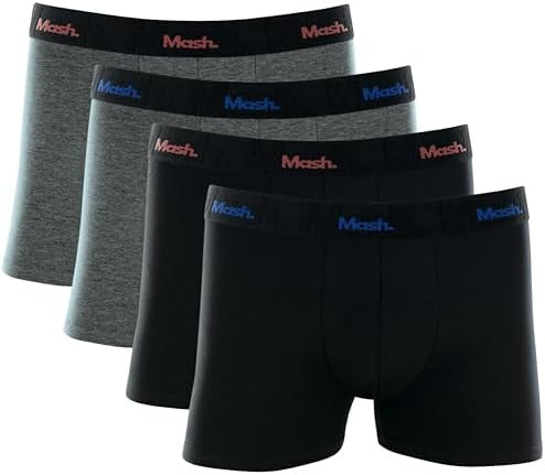 Kit 4 Cuecas Boxer Mash Cotton Algodão Elástico Premium 35MM Box Masculino Adulto | Amazon (BR)