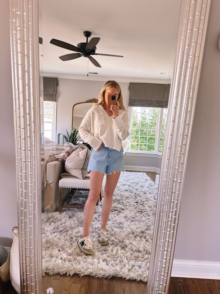 Love this knit sweater to dress up a pair of denim shorts! Wearing an XS sweater and 27 in the shorts 

Spring outfits, spring style, Abercrombie, denim shorts 

#LTKfindsunder100 #LTKstyletip #LTKfindsunder50
