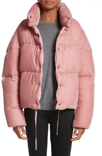 Women's Moncler Cercis Velvet Quilted Down Puffer Coat | Nordstrom