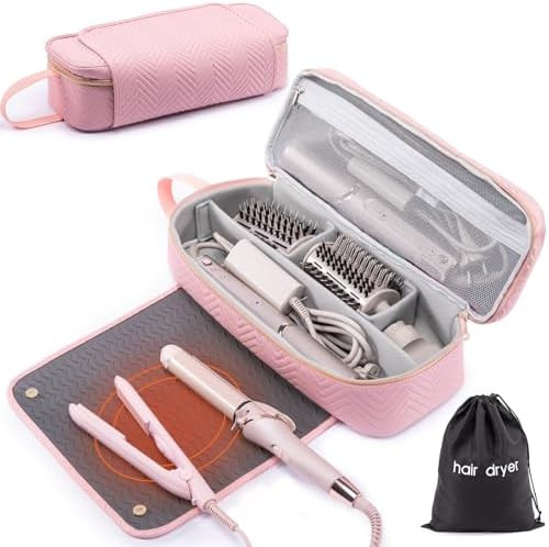 2IN1 Hair Tools Travel Bag with Heat Resistant Mat for Shark Flexstyle, Flat Irons, Straighteners... | Amazon (US)