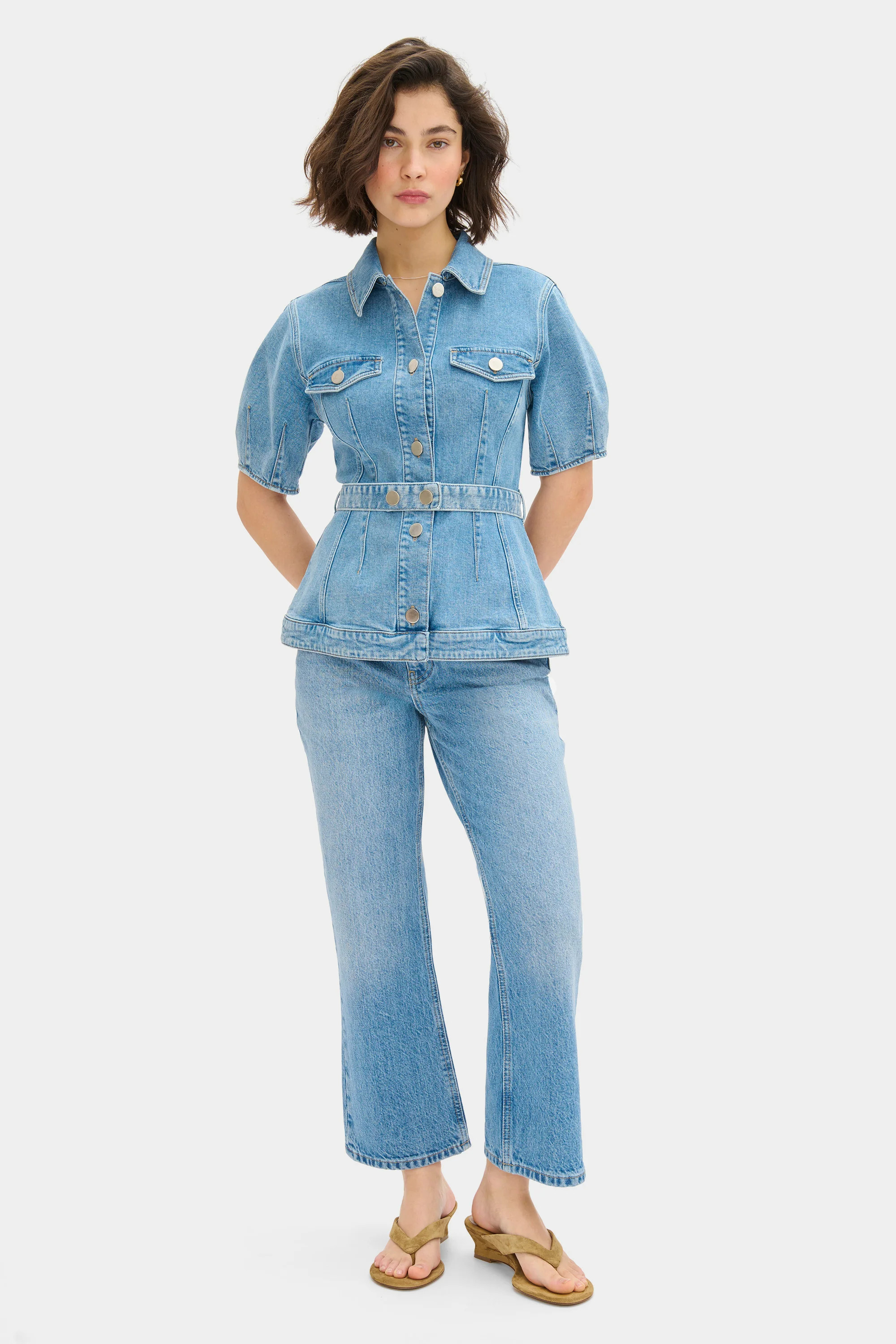 ALIGNE Mid Rise Kick Flare Jeans - Blue | ALIGNE UK & EU