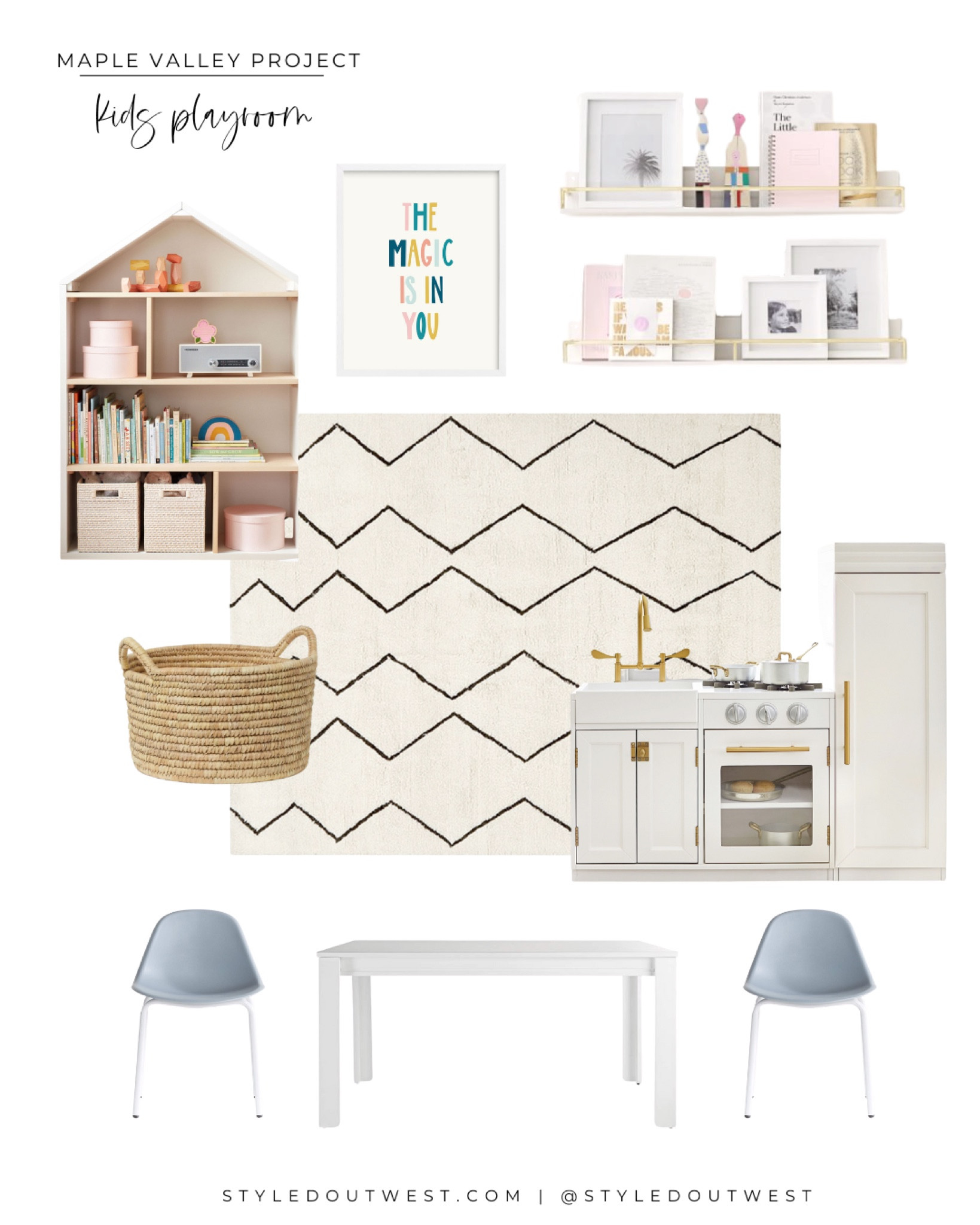 Maple Valley Kids Playroom

Kids playroom, Crate & Kids, play kitchen, dollhouse bookcase, kids table & chairs, rug

#LTKkids #LTKhome #LTKFind