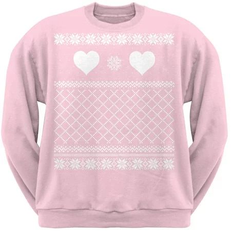 Valentine's Day - Heart Ugly Valentine Sweater Pink Adult Sweatshirt - Small | Walmart (US)