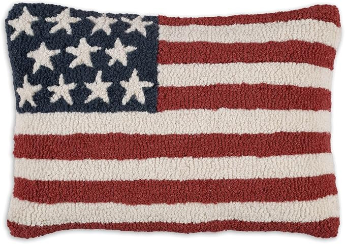 Chandler 4 Corners Artist-Designed Stars & Stripes Hand-Hooked Wool Decorative Throw Pillow (14... | Amazon (US)