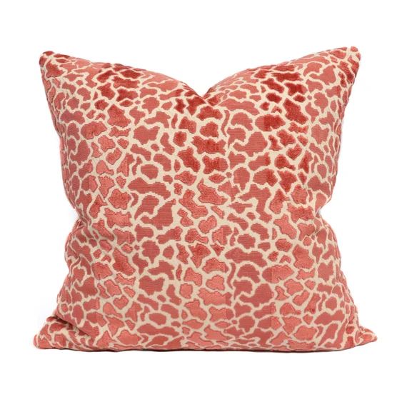 Lee Jofa Timbuktu pillow cover in red velvet 2015120.19.0 // Designer pillow // High end pillow /... | Etsy (US)