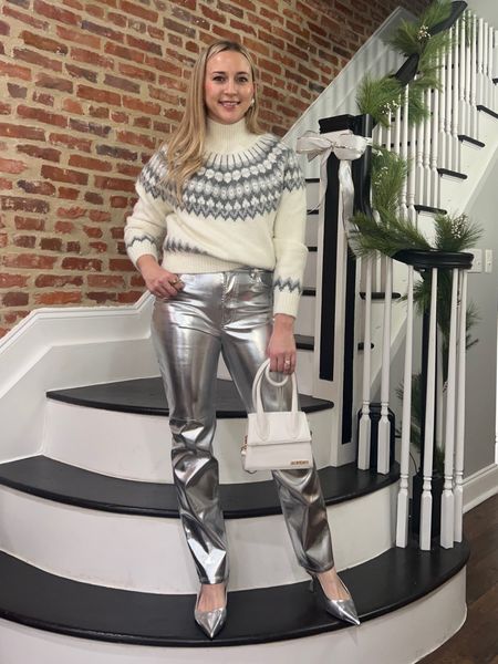 Silver Pants + Fair Isle Sweater Outfit Ideas

#LTKfindsunder50 #LTKSeasonal #LTKHoliday