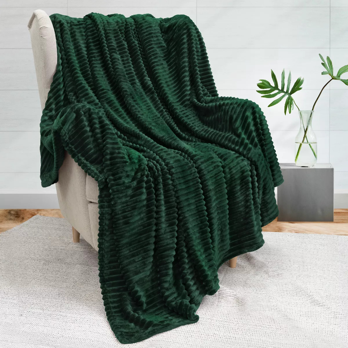 PAVILIA Super Soft Fleece Flannel Ribbed Striped Throw Blanket, Luxury Fuzzy Plush Warm Cozy for ... | Target