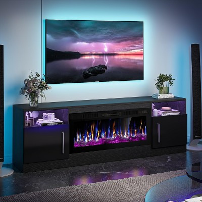 BALHAM TRADE-70" Fireplace TV Stand for TVs up to 80 Inches Console with 36'' Electric Fireplace Black-black Fireplace-70 13.7"D x 70"W x 21.9"H | Target