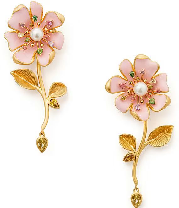 Bloom In Color Crystal Pearl Linear Earrings | Dillard's