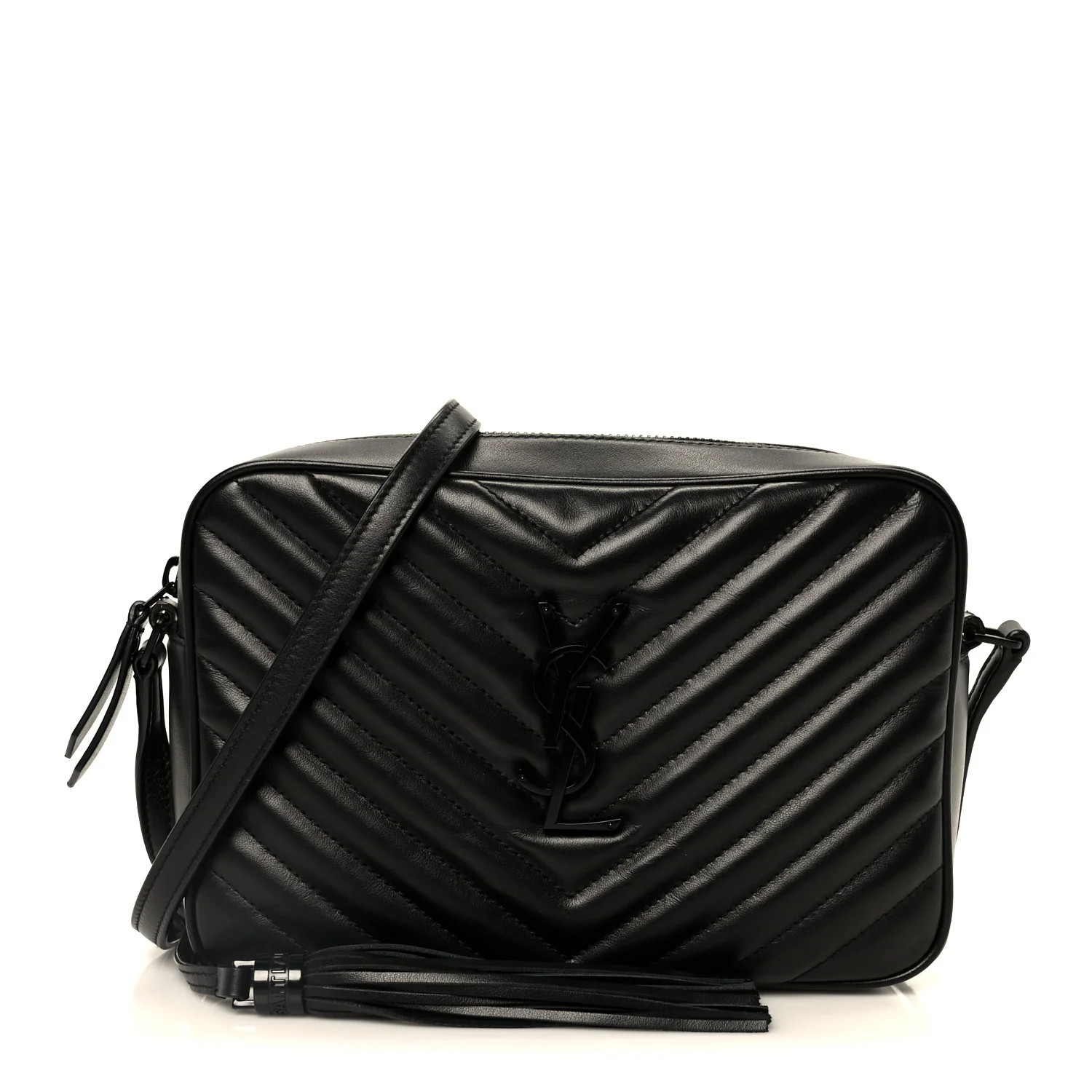 Calfskin Matelasse Monogram Monochrome Lou Camera Bag Black | FASHIONPHILE (US)