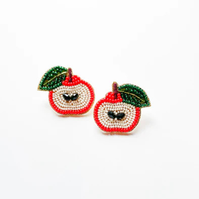 Beaded Apple Studs | Golden Thread