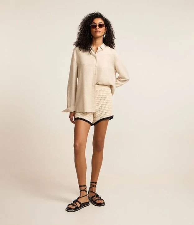 Short Curto em Tricô com Elástico na Cintura Bege - Lojas Renner | Renner (BR)