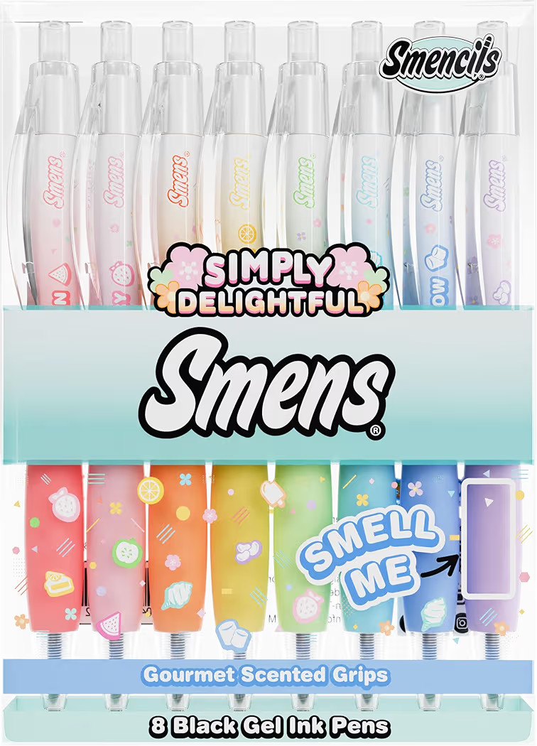 Simply Delightful Smens - Patented Gourmet Scented Black Gel Ink Pens, Medium Point, 8 Count - Fu... | Amazon (US)