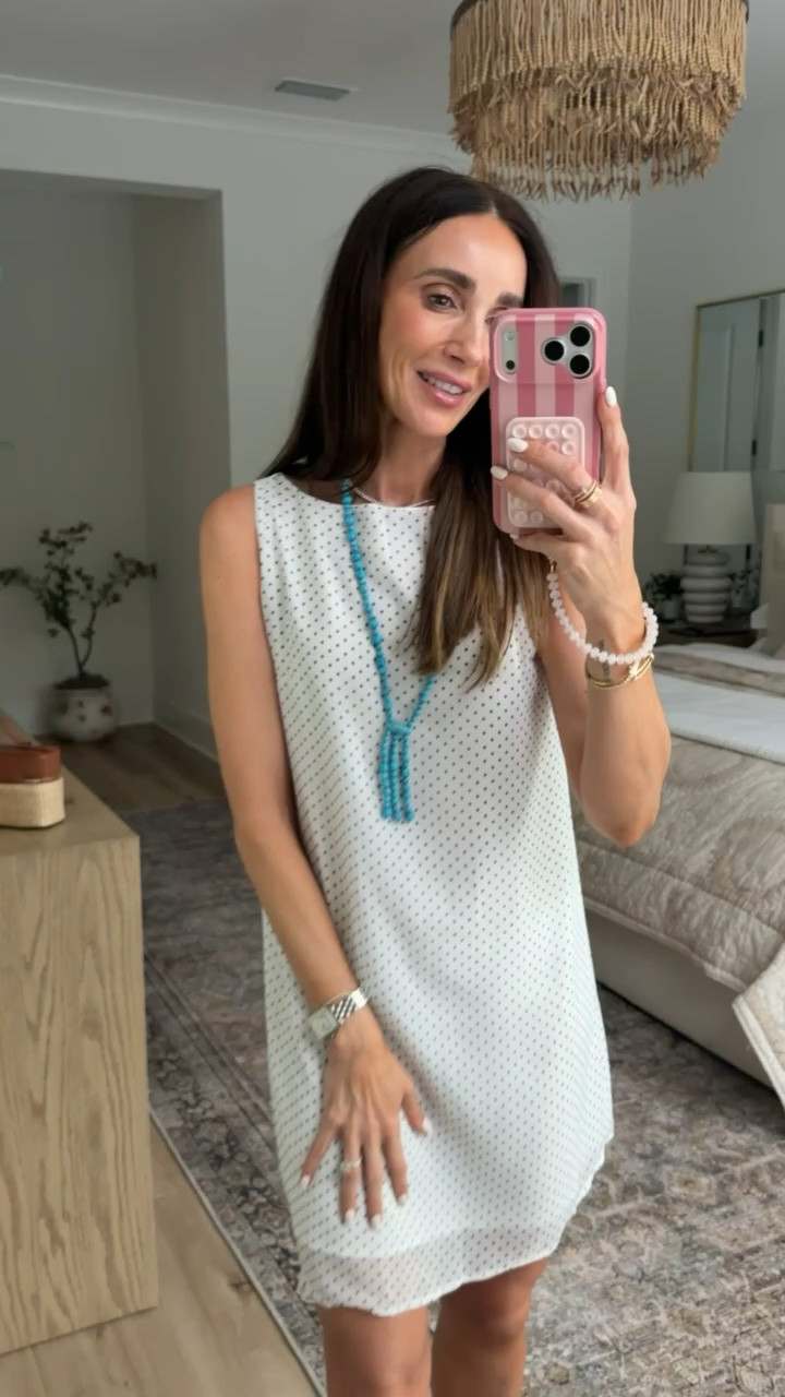 Polka dot dress, I'm wearing size XS.

#LTKootd #LTKOver40