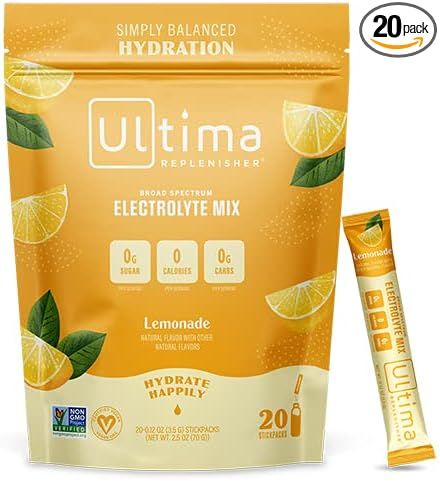 Ultima Replenisher Electrolyte Hydration Powder, Lemonade, 20 Count Stickpacks Pouch - Sugar Free... | Amazon (US)