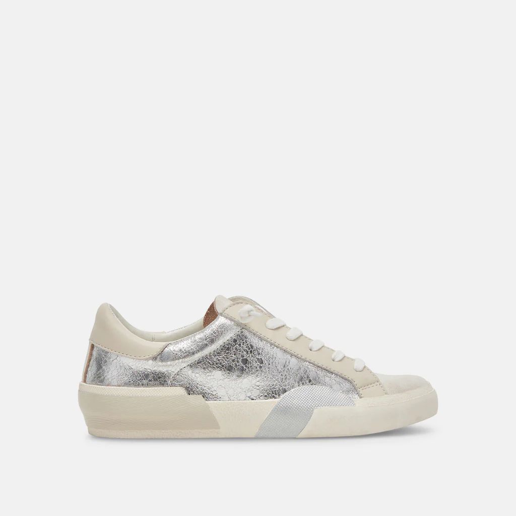 ZINA SNEAKERS CHROME DISTRESSED LEATHER | DolceVita.com