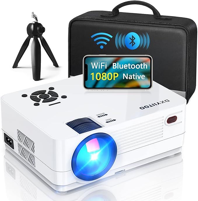Native 1080P Projector with WiFi and Two-Way Bluetooth, Full HD Movie Projector for Outdoor Movie... | Amazon (US)