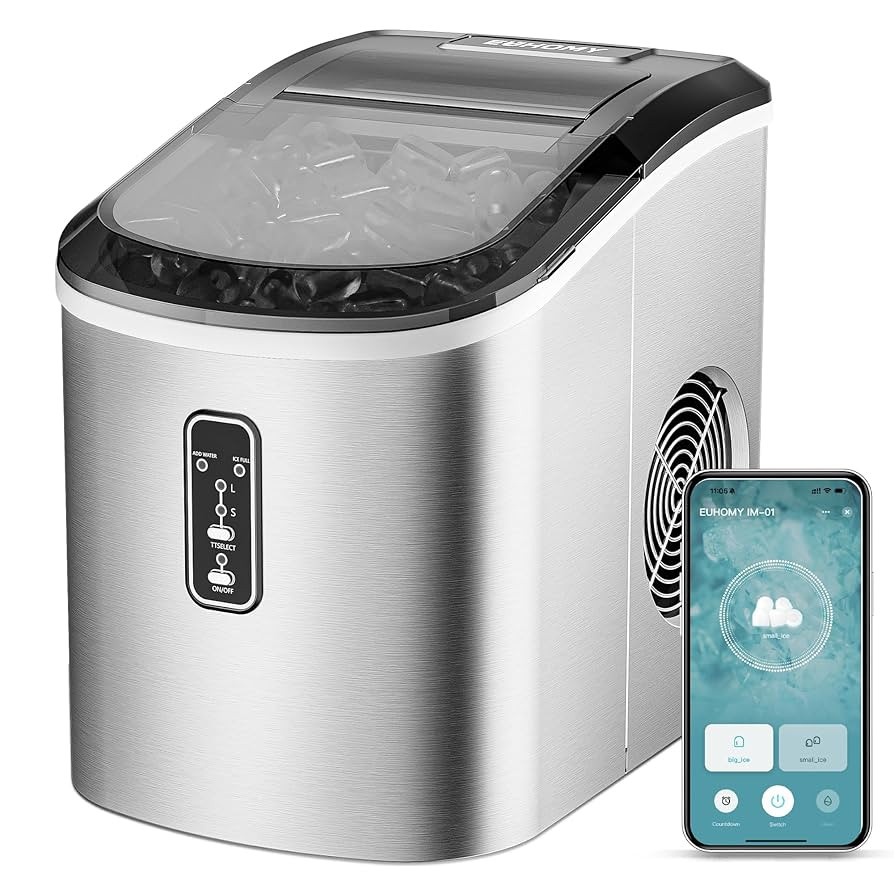 EUHOMY Smart Ice Makers Countertop -26lbs in 24 Hours, 9 Cubes Ready in 8Mins, Self-Cleaning Coun... | Amazon (US)