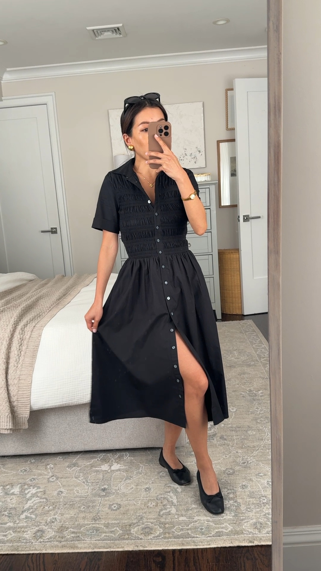 Jcrew dresses + Sophie flats sale! Several cotton options in petite sizing.

- (3 colors) trying on cotton button down dress XXS petite. TTS. Feels snug when you're in the midst buttoning it up but once it's on it's very flattering and snatches your waist in a bit. 

Pockets and perfect midi length. Functional buttons.

- My flats are old J.Crew but just recently tried on the Sophie flats and they are incredibly comfortable with a small low heel! Size down if you're between half sizes. 

 #LTKSaleAlert #LTKPetite