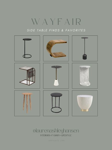Wayfair side table finds and favorites! I love a unique side table, whether it’s the shape or material. All of these are modern, organic and so pretty. We have the first one and love! 

#LTKstyletip #LTKhome