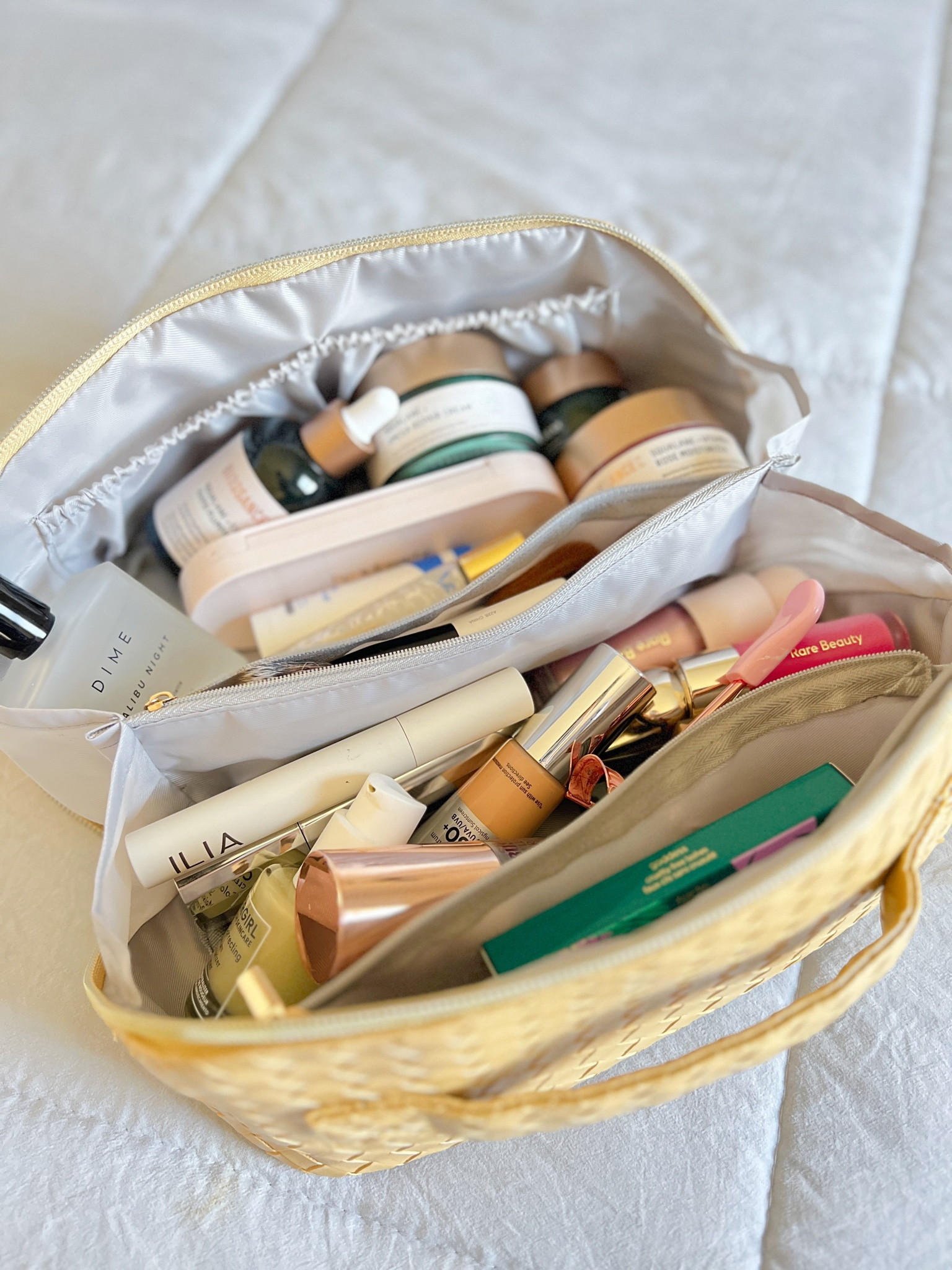 Travel cosmetics bag from Amazon! Incredibly spacious and great quality. Available in several lovely colors. Makeup bag. Travel accessories. Toiletries. Toiletry carry pouch. Rare Beauty cosmetics. Sephora beauty. Biossance skincare. 

#LTKitbag #LTKbeauty #LTKtravel