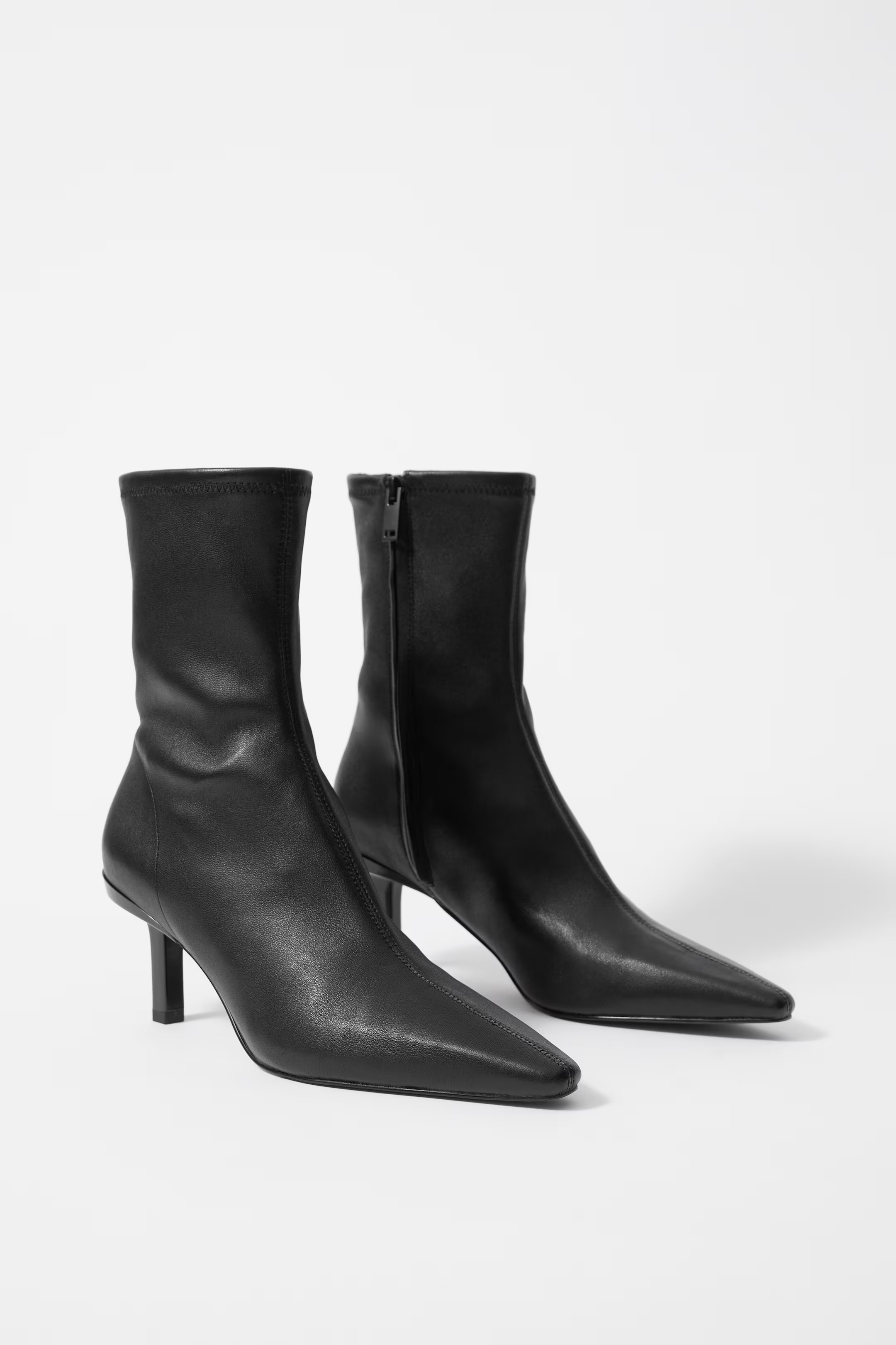 Stretch-Leather Ankle Boots | H&M (UK, MY, IN, SG, PH, TW, HK)