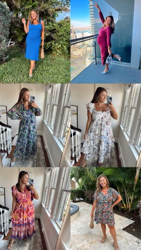tap to shop more of my @anthropologie spring dress favorites #myanthropologie #ad  sizing for each: blue midi XL, wine red bodycon 1X, long sleeve maxi XL, white floral maxi XL, printed maxi XL, printed mini 1X

#LTKstyletip #LTKcurves #LTKSeasonal