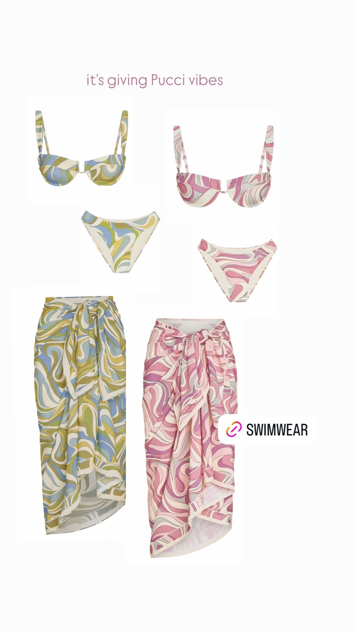Pucci vibes! Loving these swimwear sets!! 

Sarong 
Resortwear 
Swimwear 
Swim suit

#LTKSwim #LTKTravel #LTKSeasonal