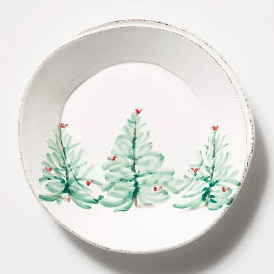Vietri Lastra Holiday Pasta Bowl, Soup Salad Spaghetti Server 8.75" Stoneware Dish | Amazon (US)