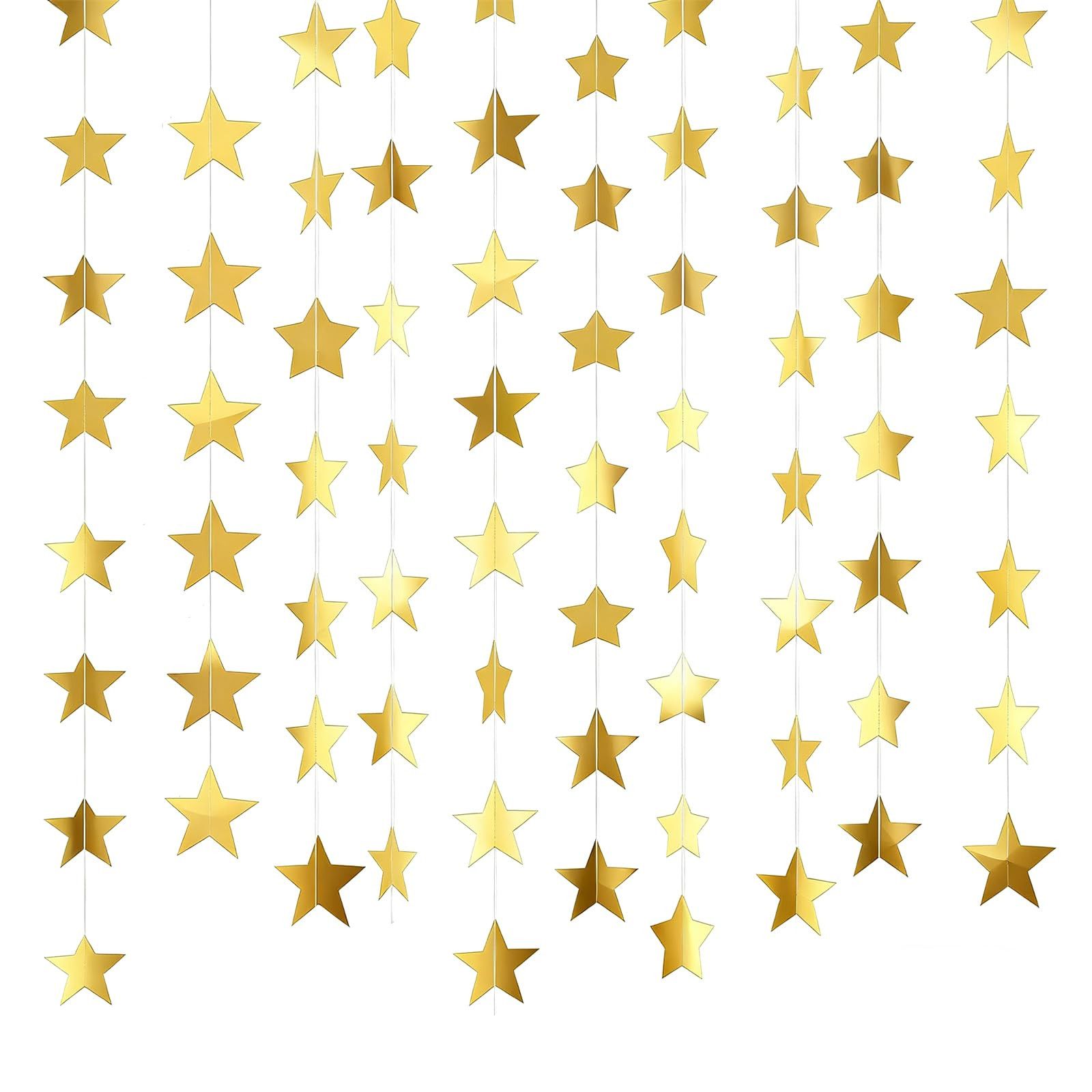HSBWORG 18Strip Gold Birthday Christmas Decorations Star Garland Streamers Party Decoration Appli... | Amazon (US)