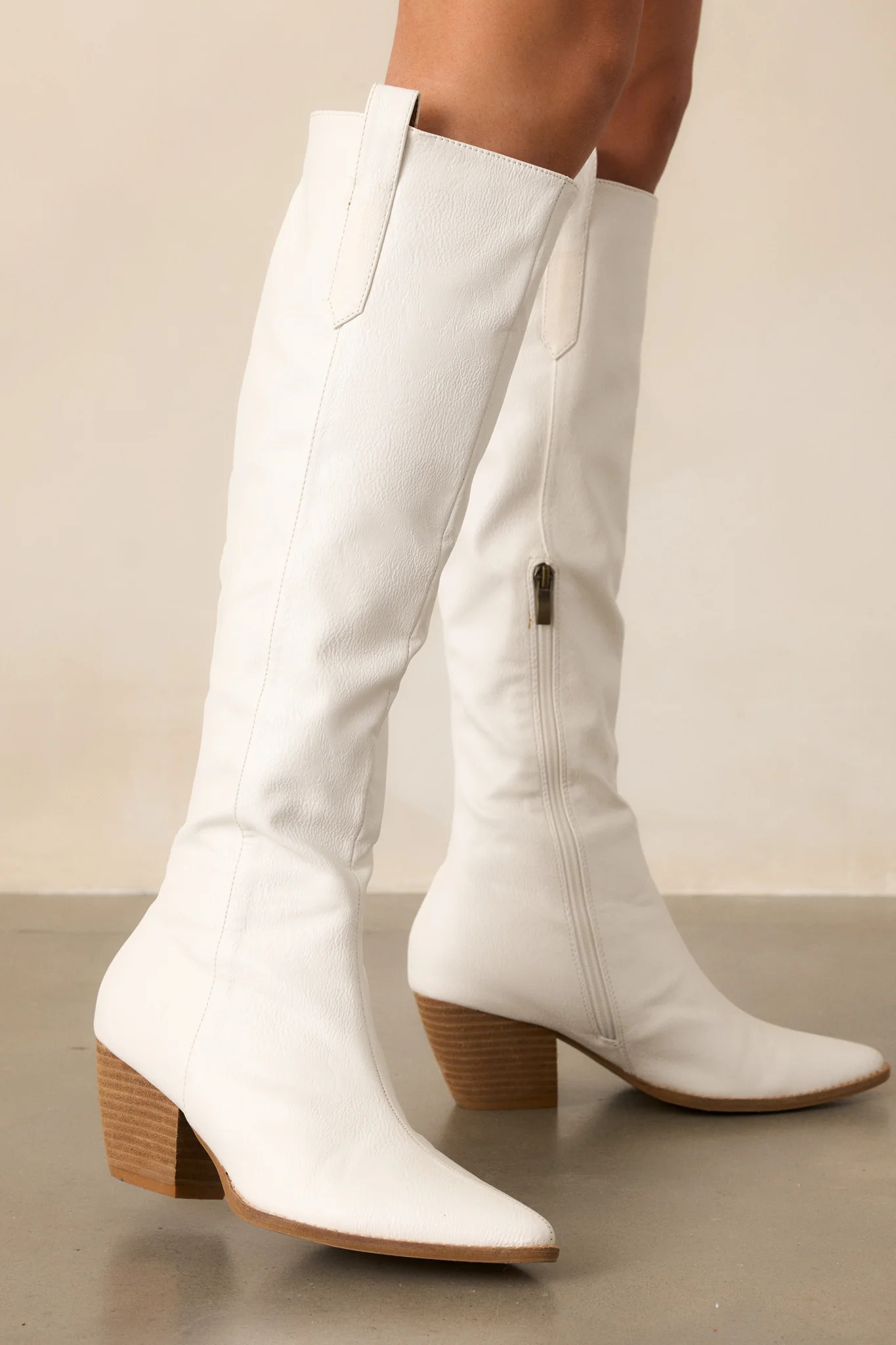 It's Been Real White Boots | Red Dress